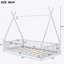 Lit simple en bois avec clôture, blanc-1729647064