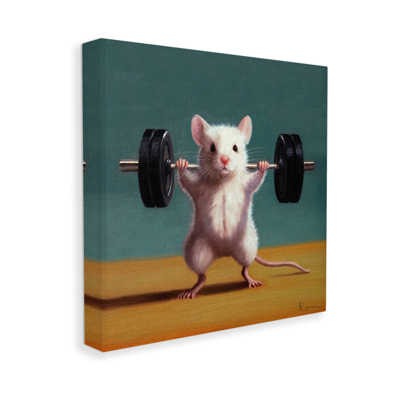 " Weight Lifting Mouse " by Lucia Heffernan, 30" H x 30" W