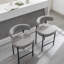 Tabouret de bar rembourré 30 po à dossier bas incurvé et structure en métal-655875542-655875536