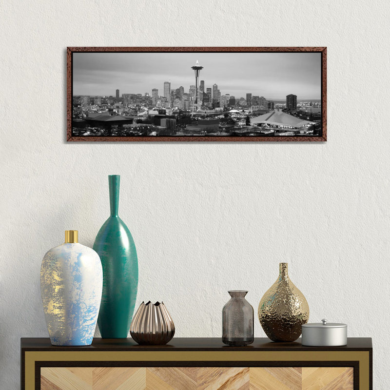 Unknown Artist 1 Piece Floater Frame Panoramic Wall Art on Canvas, 30.48 cm H x 91.44 cm W