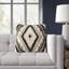 Cyan Geometric Wool Throw Pillow-606008603-617329945