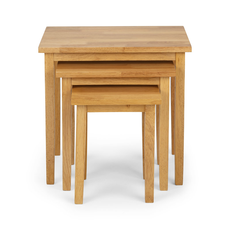 Elvina Solid Wood Nesting Tables, Light Oak