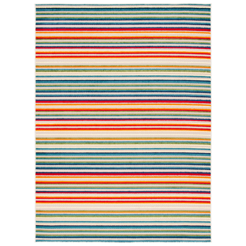 Striped Indoor / Outdoor Area Rug, Rectangle 244 x 305 cm