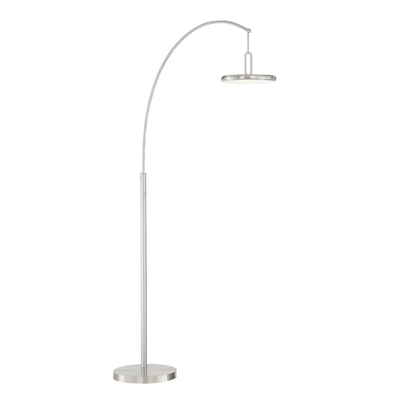 Lampe sur pied arquée 84,25 po Orme, Nickel brossé