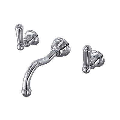 Edwardian Wall Mount Lavatory Faucet Trim With Column Spout