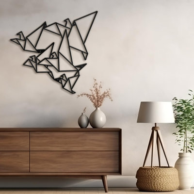 Flocks of Flying Birds Modern Abstract Wall Accent Sculpture Hanging Decoration Metal Wall Decor