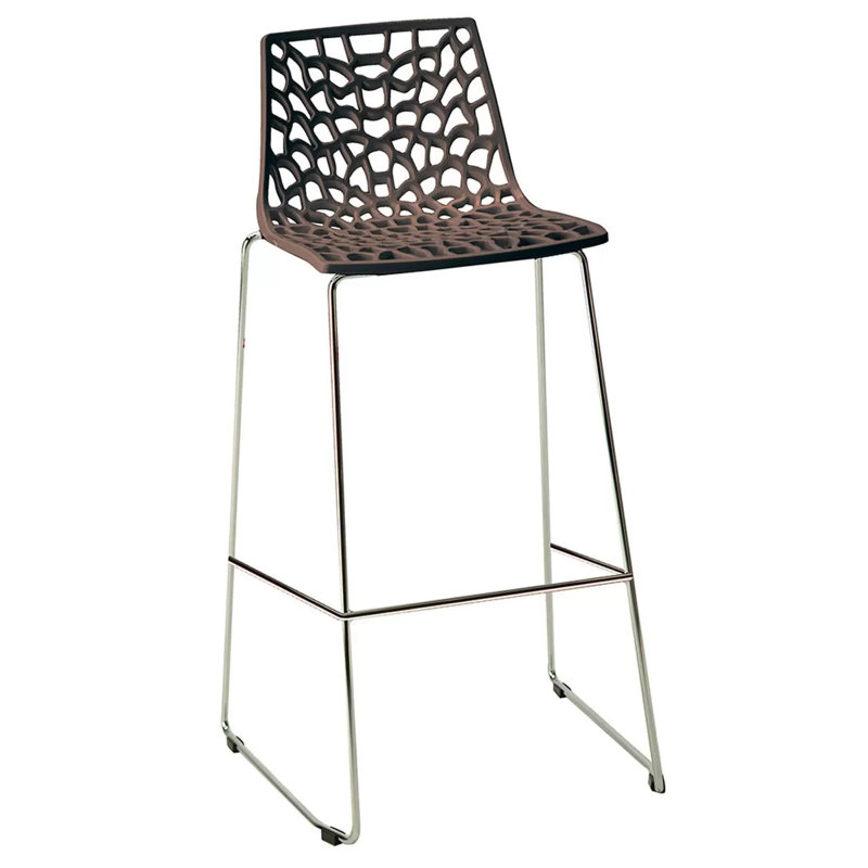 Tabouret de bar à hauteur fixe Spider - Perle brillante, Tanné