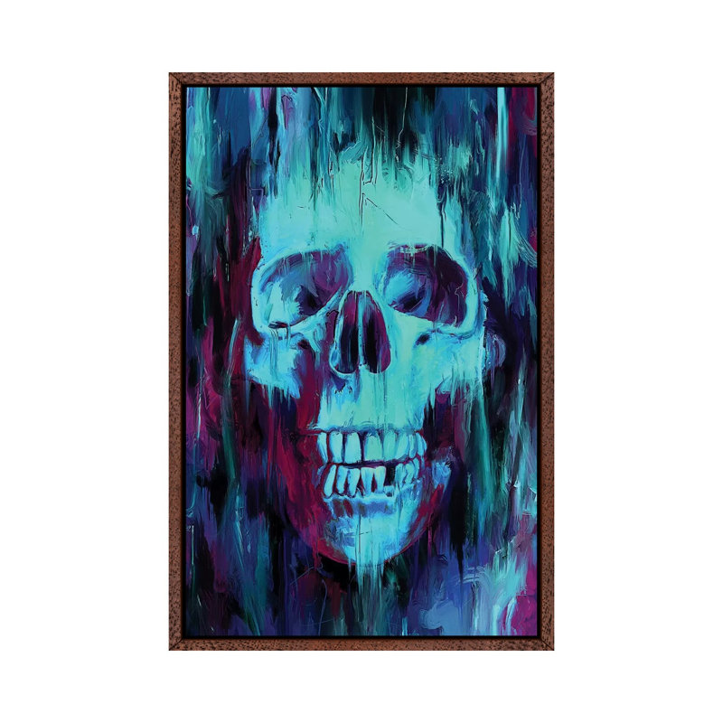 Skull Paint by Nicebleed - Print on Canvas, Classic Brown Wood Framed, 152.4cm H x 101.6cm W x 3.81cm D