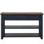 Console 48 po avec 3 tiroirs et 2 tablettes - Pin massif bleu pour bureau, tablettes, bureau personnel, assemblage facile-1824796441-1824796446-1824796434