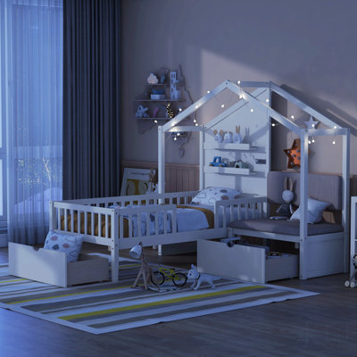 Woodell Bookcase Bed with Drawers