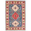 Tapis unique en laine noué à la main 6 pi 7 po x 9 pi 10 po nouvel âge Mortin en bleu / rouge