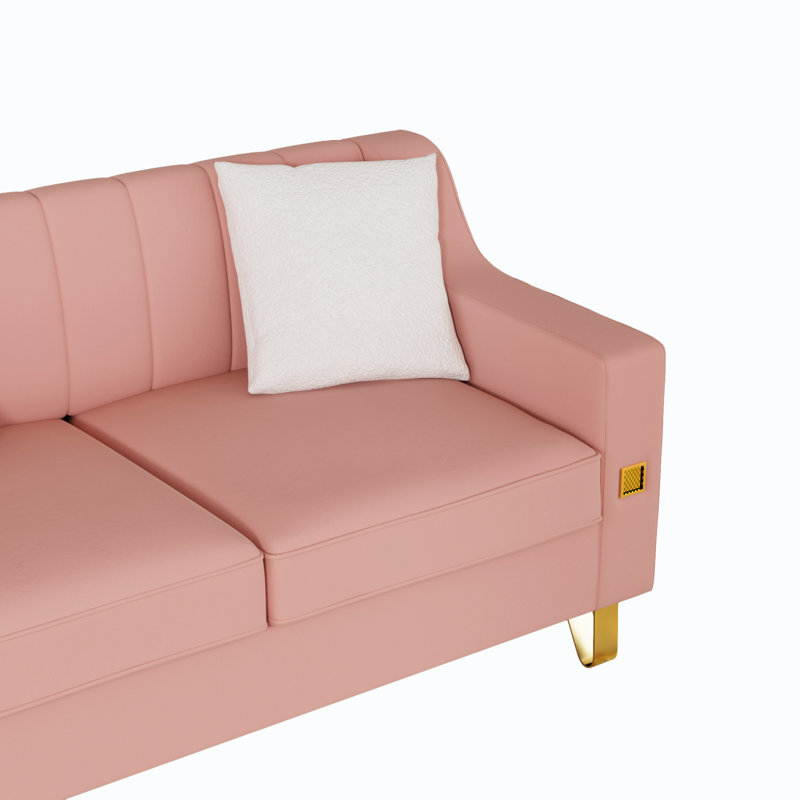 Canapé moderne en velours avec accents et coussins moelleux