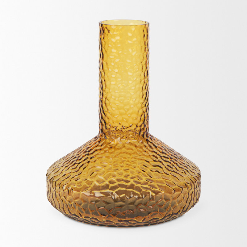 Leva Glass Table Vase, Amber