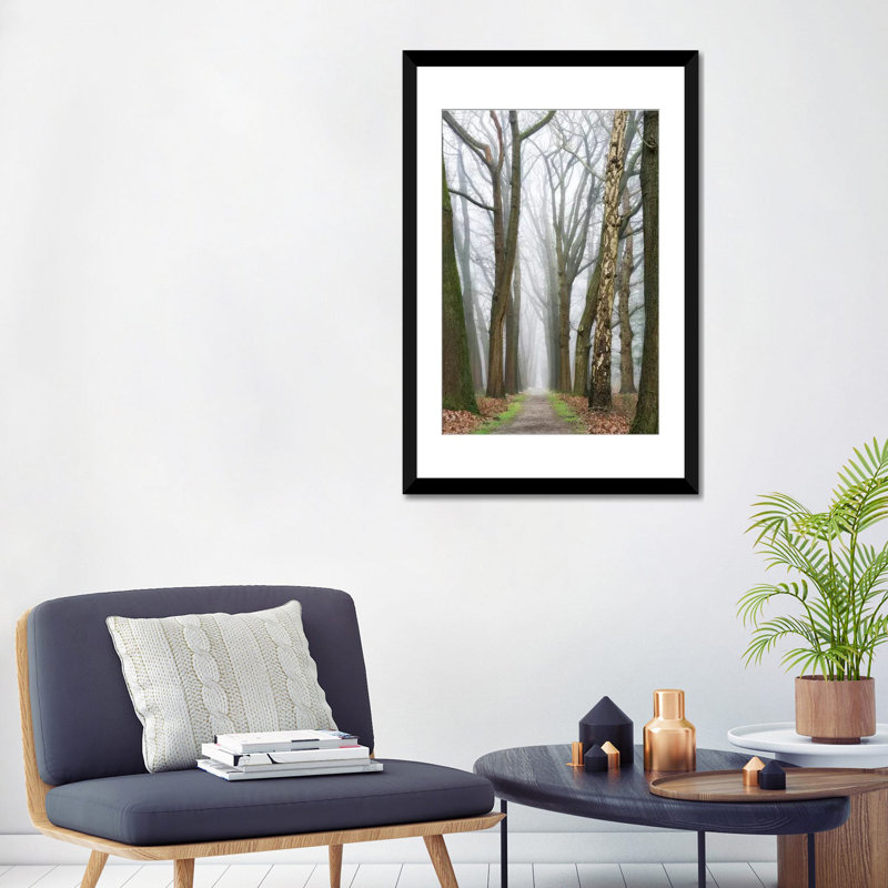 «At the End You Will Find a New Startning», reproduction de photo sur toile tendue, Papier beaux-arts encadré noir, Blanc