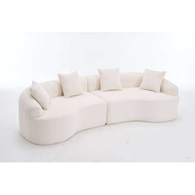 110-inch Compression Sectional Sofa Curved Boneless Sofa