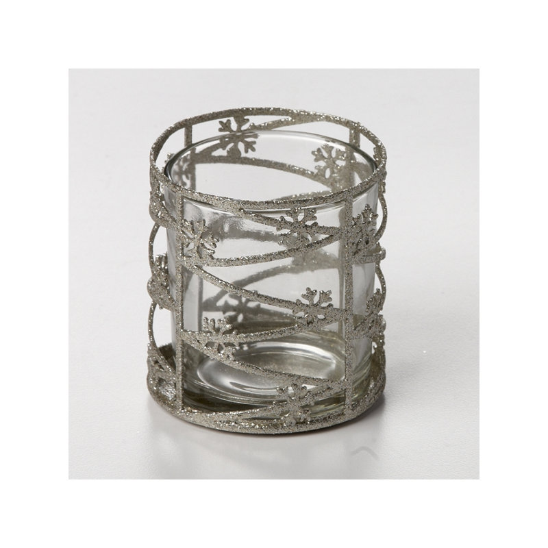 Porte-photophore en métal, 2" H x 3" W x 3.5" D