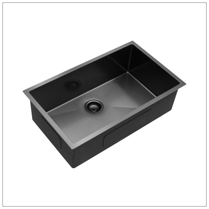 Évier de cuisine encastré à simple cuve en acier inoxydable 33 x 19 x 10 po