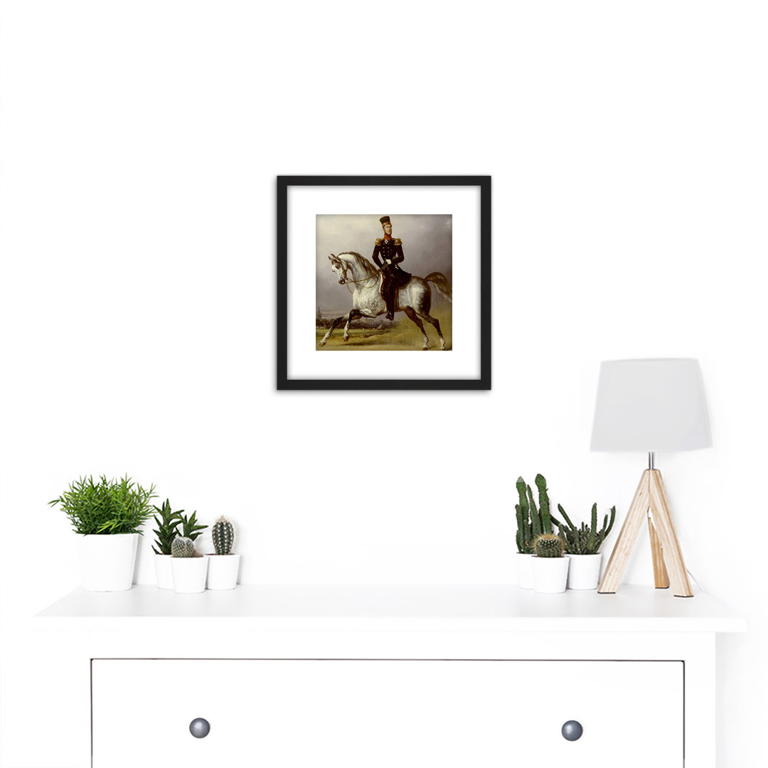 Portrait William II Netherlands Horse by Nicolaas Pieneman - Single Picture Frame Painting