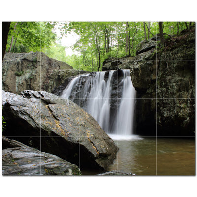 Carrelage mural décoratif photo en céramique 60 "x 48" Cascade PT501120: 12 "x 12" (ensemble de 20)