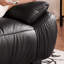 Canapé modulaire noir en cuir véritable