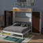 Lit armoire Murphy avec lumières DEL intégrées, espace de travail, garde-robe et nombreux compartiments de rangement-1320249854