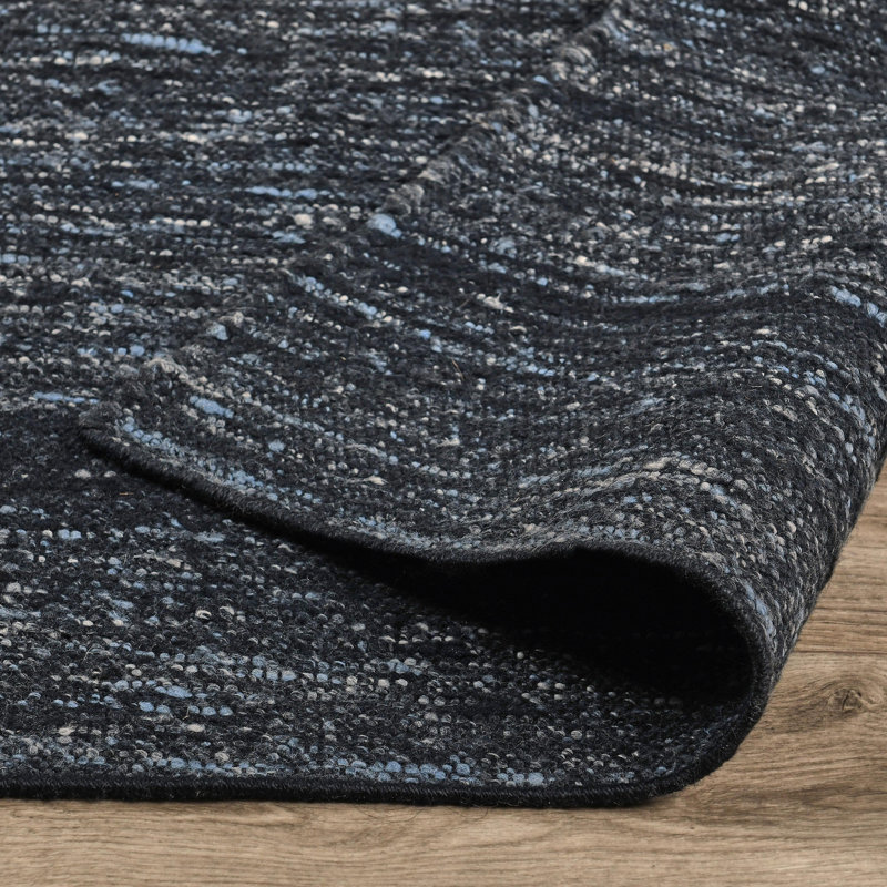 Havasu 2x3 Handwoven Performance Deep Blue Fabric Rug, Rectangle 9' x 12'