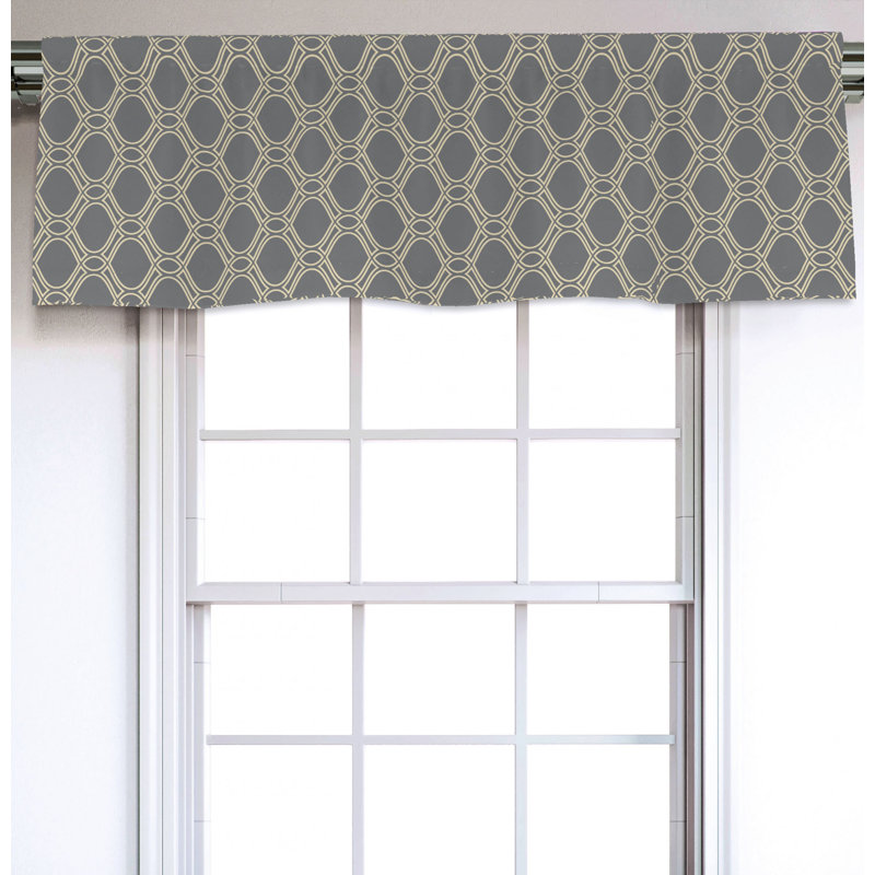 Sateen Geometric Ruffled Window Valance