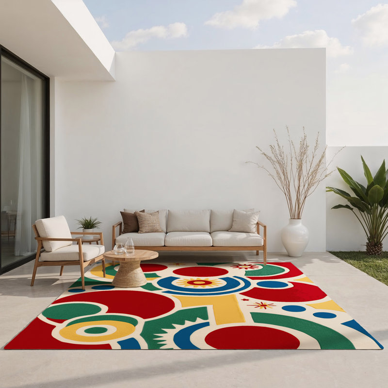 Flashy Line Indoor And Outdoor Area Rug, Rectangle 5' x 7'