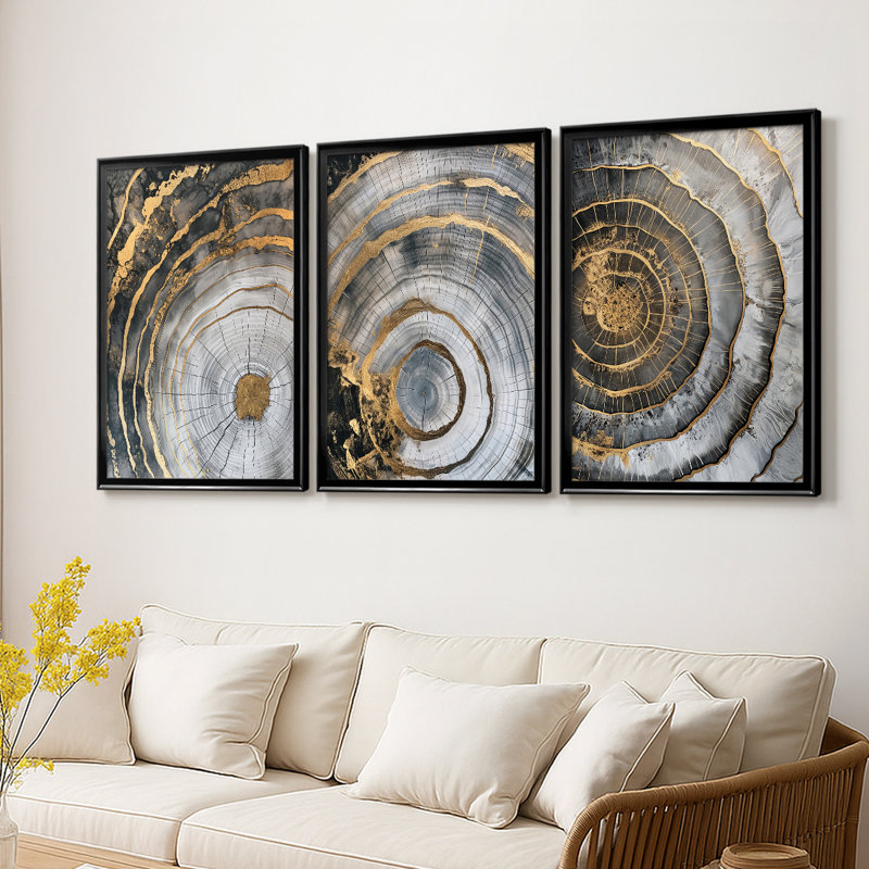 ABSTRACT Series CCLX III - Toile tendue avec châssis encadré - 3 pièces