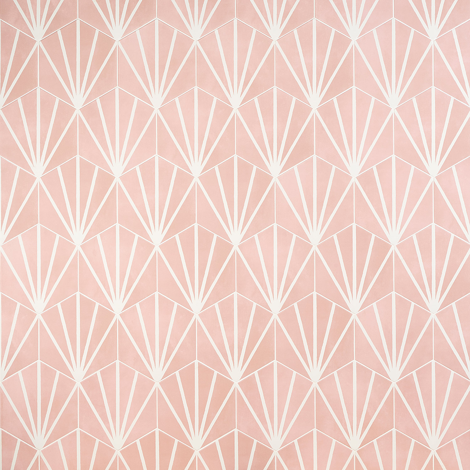 GeoHex Deco 8" Porcelain Tile, Blush
