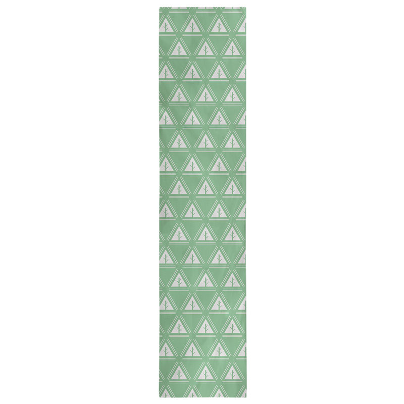 Chemin de table d’arbre minimaliste classic Barbra, 16 po x 90 po, Vert clair