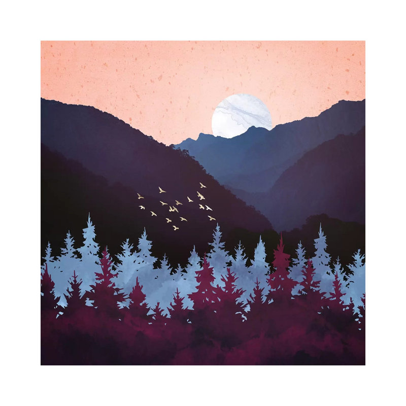 Mulberry Dusk - impression d'art graphique, Aucun mat, H 26 po x l 26 po x P 1,5 po, Toile tendue