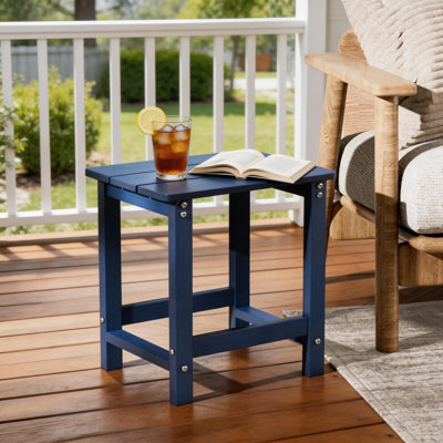 2 pièces Table d'appoint d'extérieur HiPS, table d'appoint de patio durable et résistante aux intempéries pour chaises Adirondack, petite table d'extérieur carrée portante de 200 lb pour cour, piscine, patio, porche, jardin, pelouse, compagnon de détente (ensemble de 2)