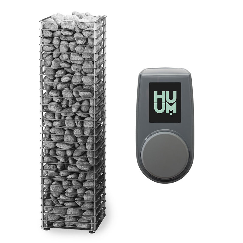 HUUM Cliff 10.5kW Sauna Heater with UKU Control, (Sauna Stones Included ), Gray