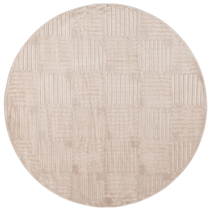 Kadynce Performance Geometric Rug, Round 6'7"