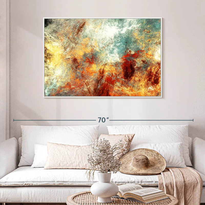 Frozen Fire Madiun, Floating Frame White, 13" X 9"