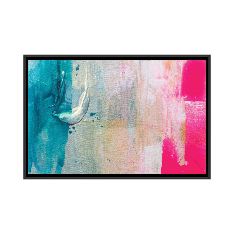 « ocean series iii », reproduction sur toile, H 18 po x l 26 po x P 1,5 po, Toile avec cadre noir, Pas de tapis