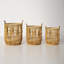 Handmade Bamboo Basket With Handles - Set of 3