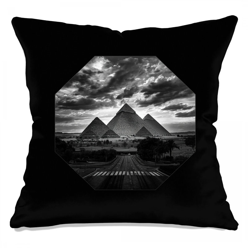 Coussins décoratifs noirs et blancs Pyramids, 20 x 20 pouces