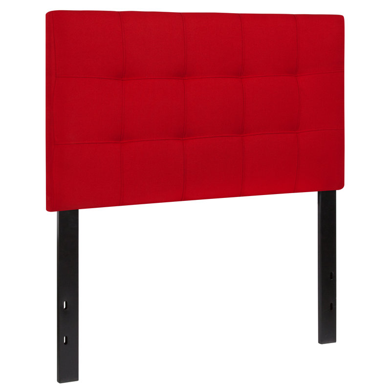 Tête de lit tapissier capitonnée Ciriaca, Rouge, Simple