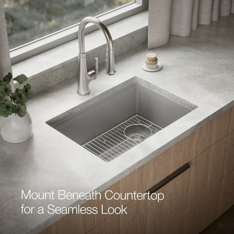 Billings Undermount Single-Bowl Kitchen Sink, Gray
