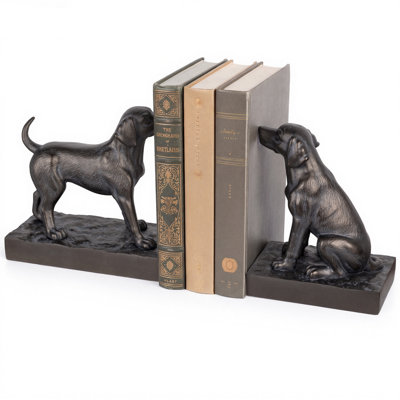 Labrador Dog Bookends, Standing & Sitting Dog Figurines For Shelves And Desks