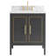 Ensemble de meuble-lavabo simple 30 po avec plateau en marbre Carrara Marianus-88582630