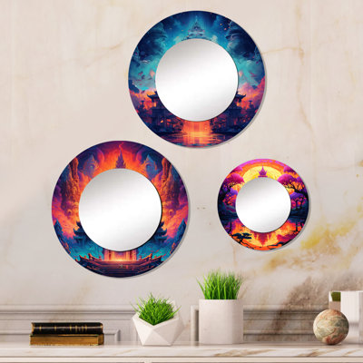 Miroir mural rond en aluminium