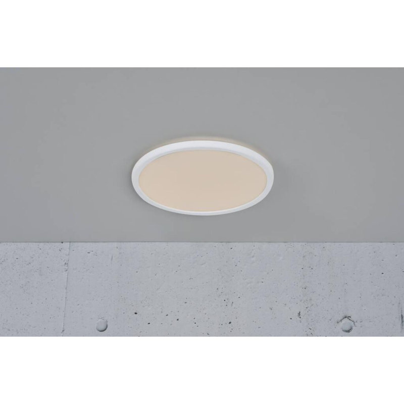 LED Flush Mount, 2.3cm H x 29cm W x 29cm D, White