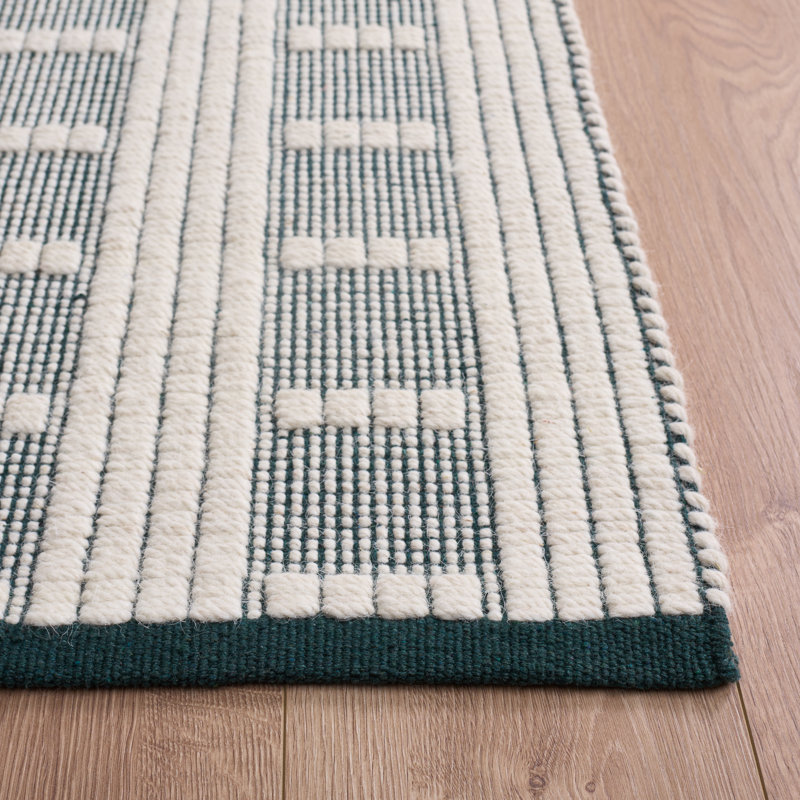 Tapis géométrique en laine / coton à tissage plat 951 Vermont, Rectangle 9 pi x 12 pi