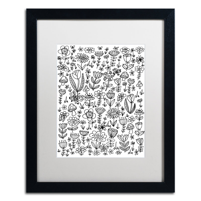 Arzel «Small Flowers», impression encadrée, Blanc, H 20 po x l 16 po x P 0,5 po