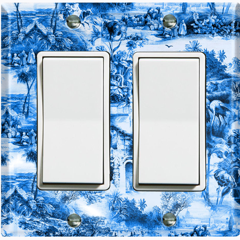 Beautiful Blue Painting White 2 - Gang Rocker Standard Wall Plate