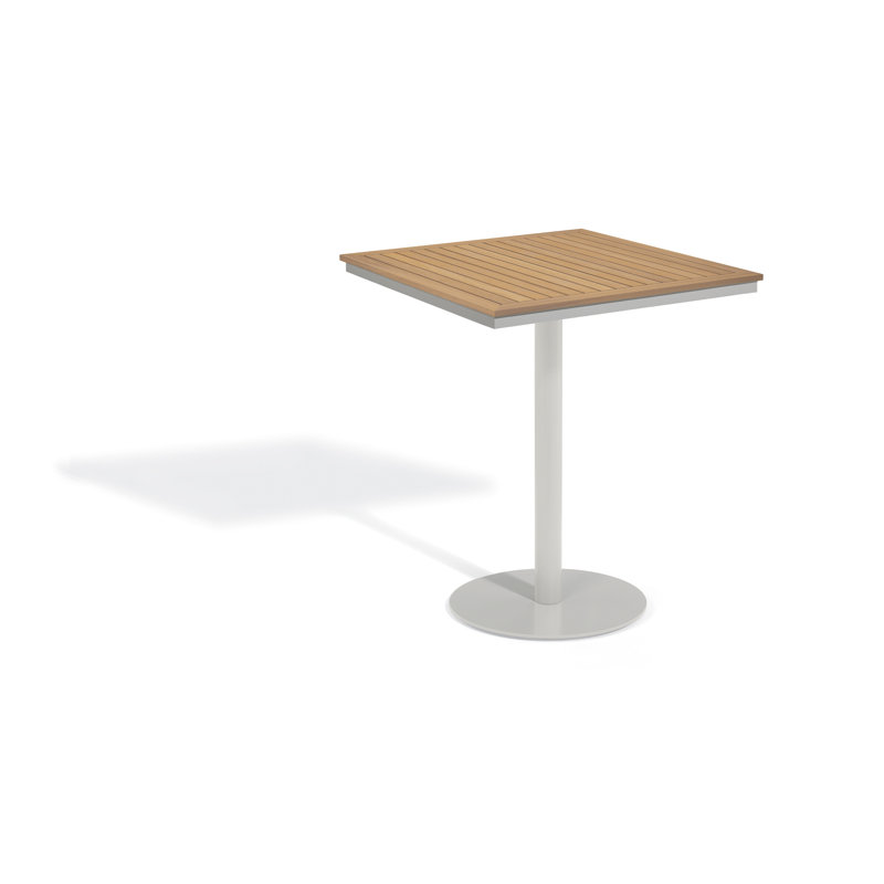 Table de bar Travira, Silex / bois de teck naturel, L 38 po x l 38 po