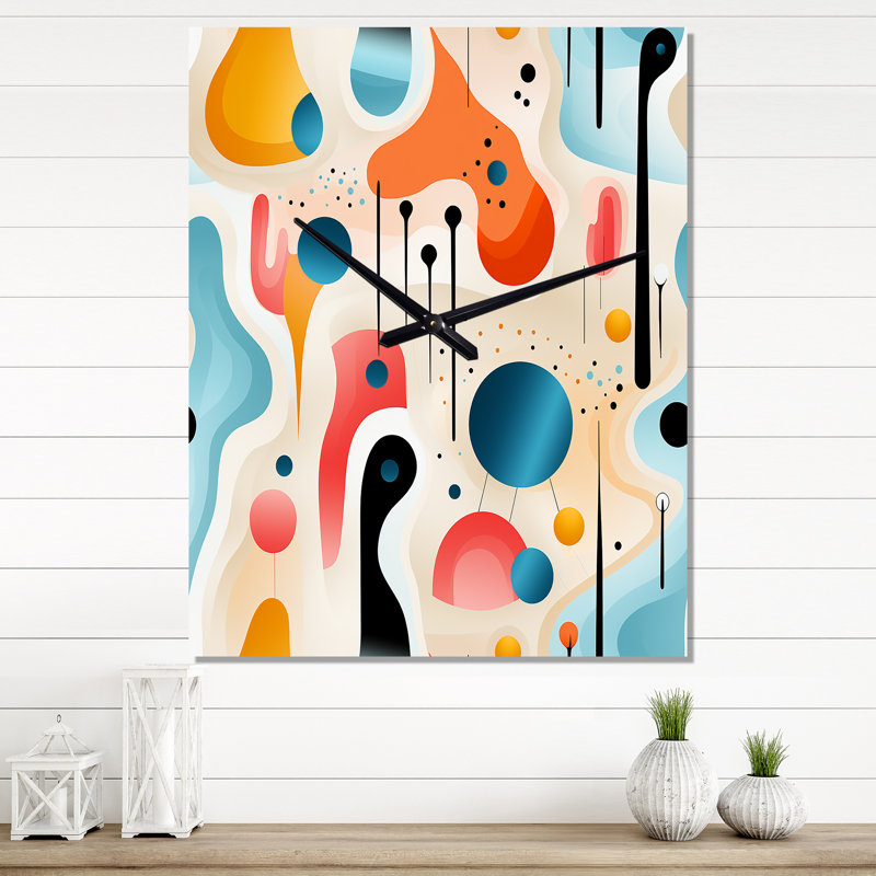 Horloge murale Mid Century, Grand